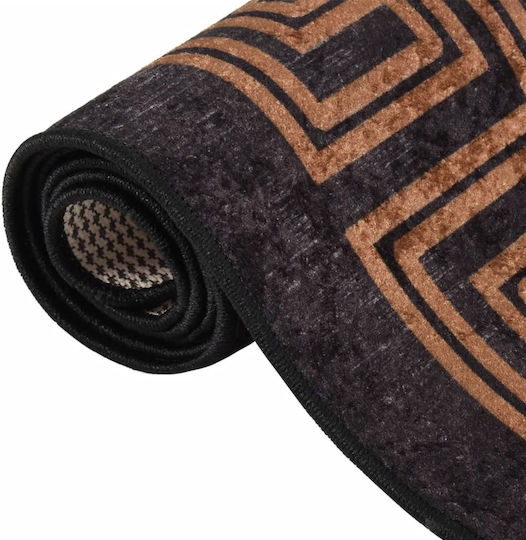 vidaXL Anti-slip Rug Rectangular Black / Gold