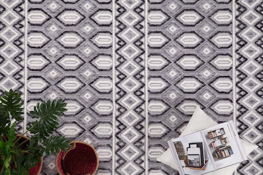 Royal Carpet Broadway 4842C Χαλί Ορθογώνιο με Κρόσια Gkri Skouro Leuko 240x300cm