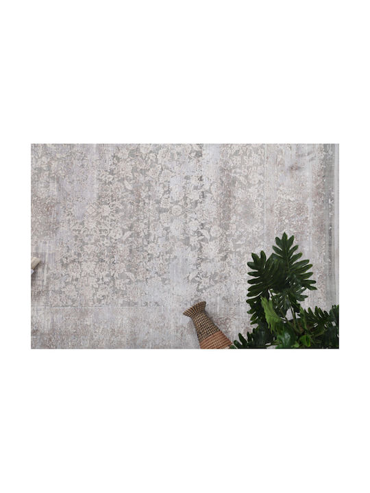Royal Carpet Bamboo Silk 5987A Runner Silk Light Grey and Dark Beige 80x150cm