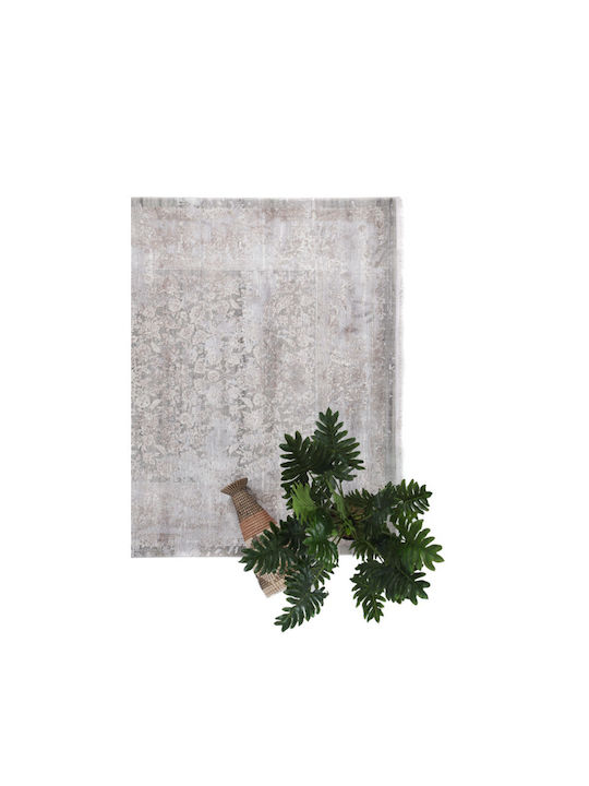 Royal Carpet Bamboo Silk 5987A Runner Silk Light Grey and Dark Beige 80x150cm