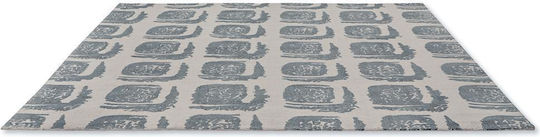 Ted Baker Woodblock Lucrat manual Covor Rectangular Bumbac 163001 Grey