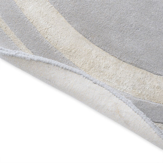 Laura Ashley Redbrook Χειροποίητο Χαλί Στρογγυλό Μάλλινο Silver Φ200cm