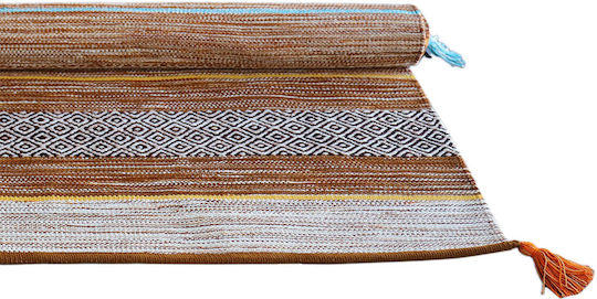 Newplan Kilim 6080 Lucrat manual Antiderapant Covor Rectangular Bej