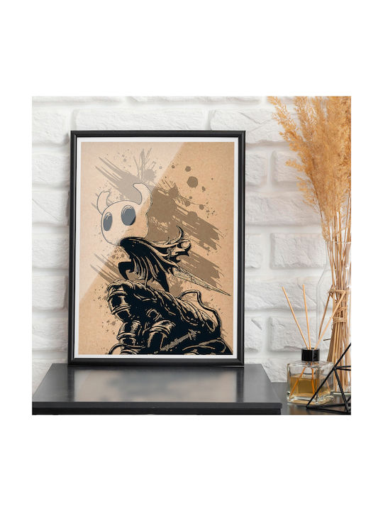Gaming Poster Hollow Knight Knight Cover Gm2370 21cm X 30cm White Wooden Frame