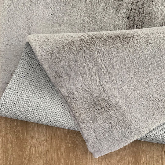 Beauty Home Art 9643 Противоплъзгащо Килим Правоъгълена Shaggy Furry Сив