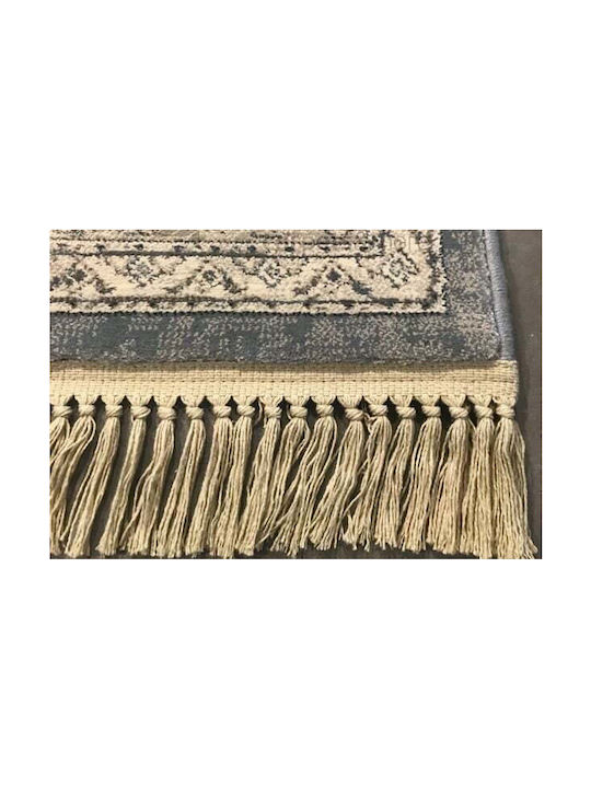 Bekas Carpets Rug Round with Fringes Gray