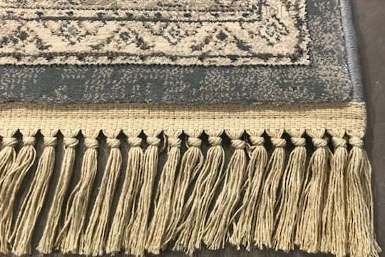 Bekas Carpets Χαλί Στρογγυλό με Κρόσια Γκρι Φ100cm