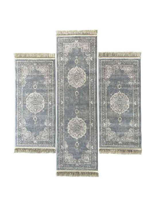 Bekas Carpets Rug Round with Fringes Gray