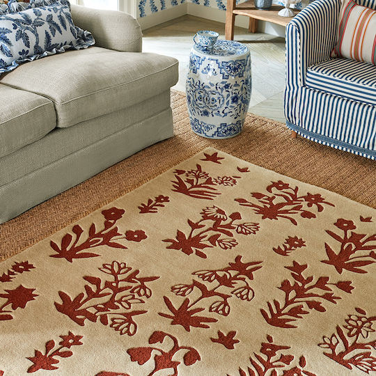 Sanderson Woodland Glade 146801 Teppich Rechteckig Synthetisch,Polyester/Cotton/Leather Russet Brown