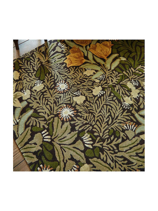 Morris & Co Bower Teppich Rechteckig Synthetisch,Polyester/Cotton/Leather Green