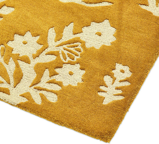 Sanderson Woodland Glade Teppich Rechteckig Synthetisch,Polyester/Cotton/Leather Gold