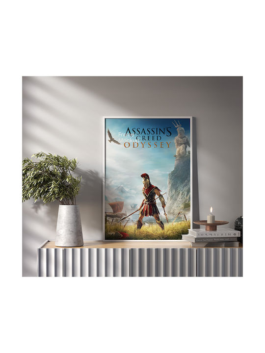 Gaming Poster Assassins Creed Odyssey Cover Gm2356 21cm X 30cm White Frame Pvc