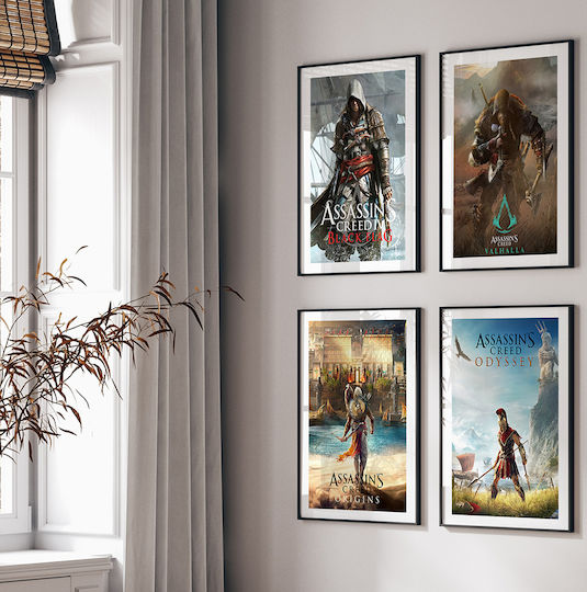 Gaming Poster Assassins Creed Odyssey Cover Gm2356 21cm X 30cm White Frame Pvc