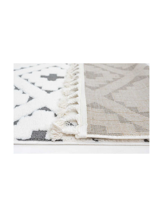 Ezzo Perla D046a1a Rug Fireplace Rectangular with Fringes Cream