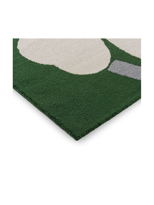 Marimekko Unikko 60th Anniversary 433007 Handgefertigt Teppich Außenbereich Rechteckig Synthetisch,Polyester/Cotton/Leather Green
