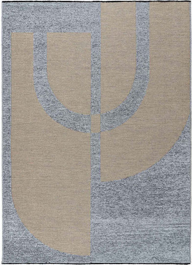 Madi Teppich Rechteckig Synthetisch,Polyester/Cotton/Leather Beige Grey