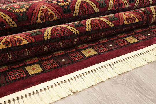 Newplan 2273 Teppich Rechteckig Synthetisch,Polyester/Cotton/Leather mit Fransen Burgundy
