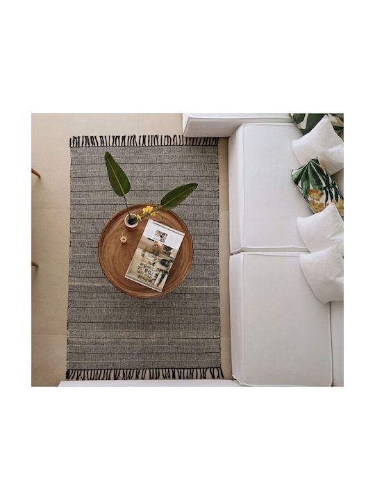 Nef-Nef Homeware Bianco Килим Правоъгълена Лятно време Памук Black/White
