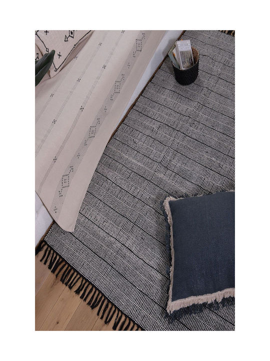 Nef-Nef Homeware Bianco Килим Правоъгълена Лятно време Памук Black/White