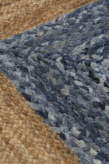 Teppich Rechteckig Sommer Korbweide Beige Blue