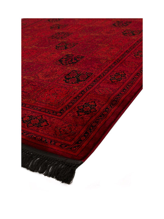 Royal Carpet X 290 Teppich Rechteckig Synthetisch,Polyester/Cotton/Leather mit Fransen D.red