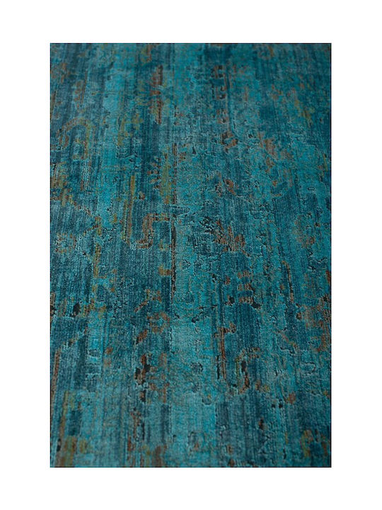 Viokarpet Louison 6062 Teppich Rechteckig Synthetisch,Polyester/Cotton/Leather Petrol Blau