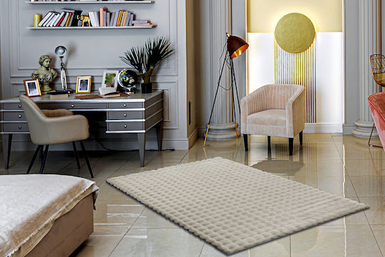 Saray Home Bubbles Rutschfester Rechteckiger Pelziger Teppich 150x220cm