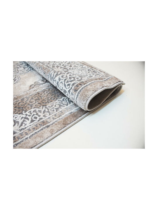 Tzikas Carpets Elements 33116- Teppich Rechteckig Synthetisch,Polyester/Cotton/Leather Beige-Brown-Brown-Grey-Gold