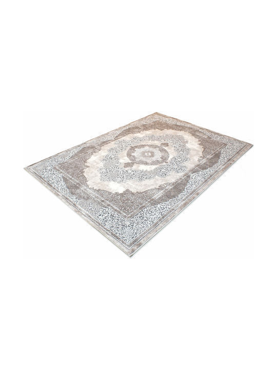 Tzikas Carpets Elements 33116- Teppich Rechteckig Synthetisch,Polyester/Cotton/Leather Beige-Brown-Brown-Grey-Gold