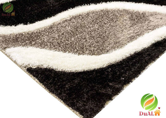 Rug Rectangular Silk Black-grey