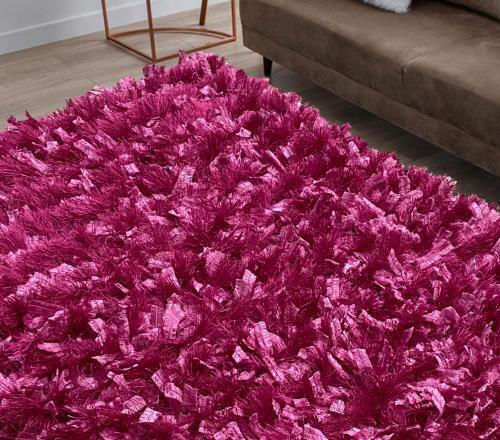 Linea Home Ribbon Zottelig Synthetisch,Polyester/Cotton/Leather Fuchsia