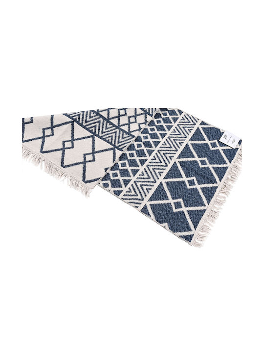 Balsan Aria Χαλί Διάδρομος Βαμβακερό με Κρόσια Blue 80x150cm