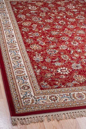 Klonaras Orian 170 Teppich Rechteckig Synthetisch,Polyester/Cotton/Leather mit Fransen Red