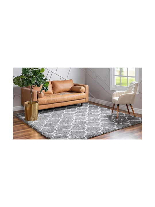 Saray Home Moroccan 283 Teppich Rechteckig Zottelig Synthetisch,Polyester/Cotton/Leather Grey