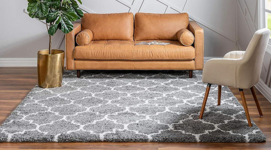 Saray Home Moroccan 283 Teppich Rechteckig Zottelig Synthetisch,Polyester/Cotton/Leather Grey