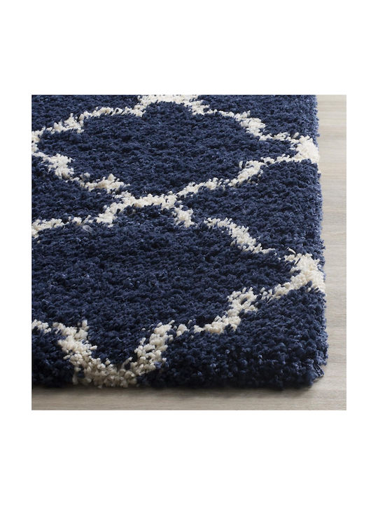 Saray Home Moroccan Wooven Χαλί Ορθογώνιο Shaggy Μπλε / Ιβουάρ 200x300cm