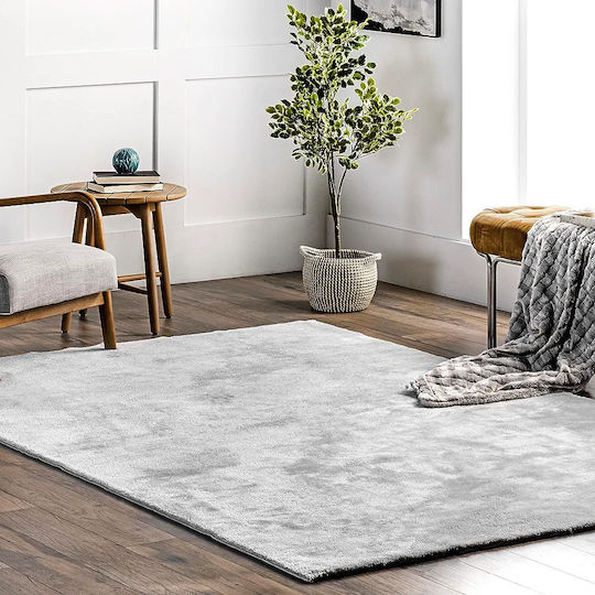 Saray Home Solid Anti-slip Rug Rectangular Shaggy Furry Gray