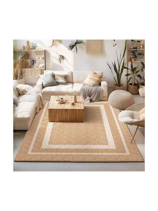 Beauty Home Χαλί Αντιολισθητικό 133x190cm Λευκό, Μπεζ