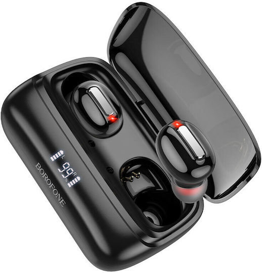 Borofone BE55 Perfect In-ear Bluetooth Handsfree Ακουστικά με Θήκη Φόρτισης Μαύρα