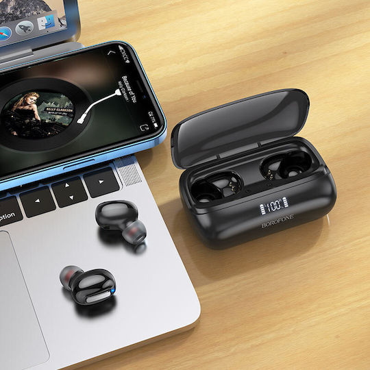 Borofone BE55 Perfect In-ear Bluetooth Handsfree Ακουστικά με Θήκη Φόρτισης Μαύρα