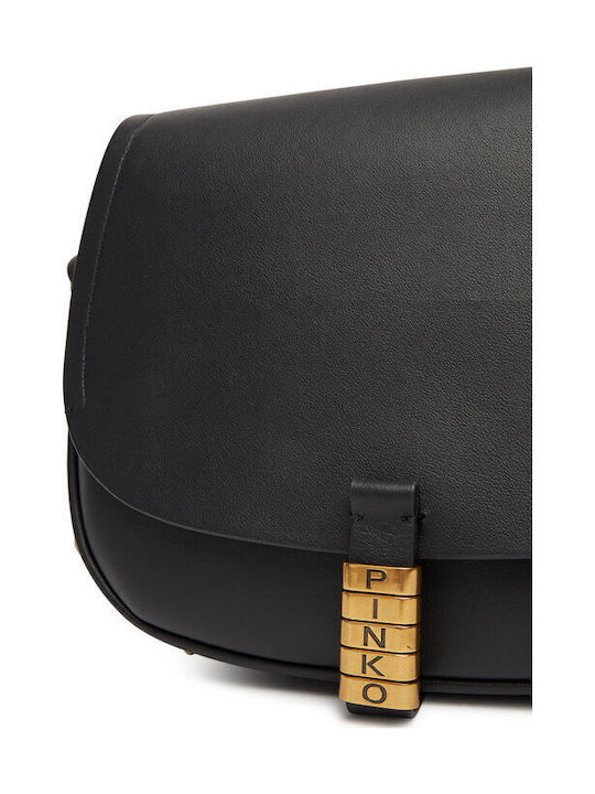 Classic Leder Damentasche Schultertasche Schwarz