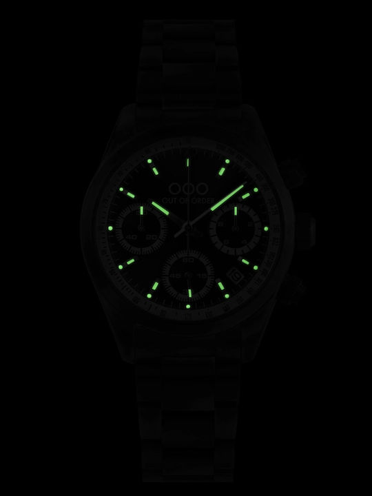Out Of Order Men's Watch 40mm Chronograph Battery with Orange Metal Bracelet