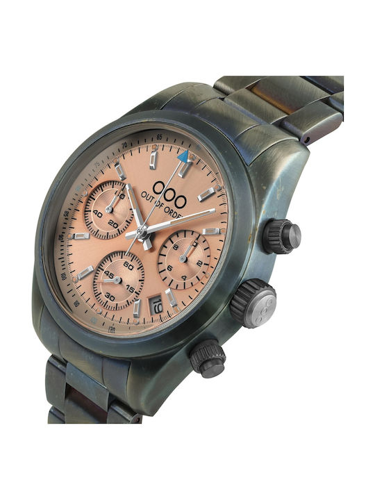Out Of Order Men's Watch 40mm Chronograph Battery with Orange Metal Bracelet