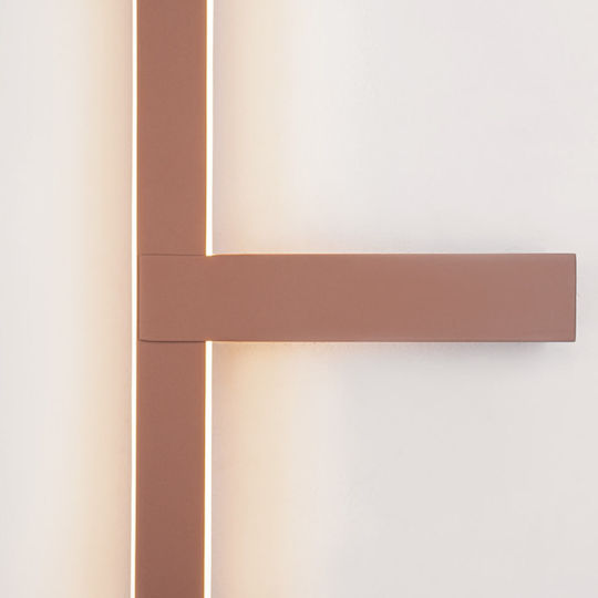 Zambelis Lights Lamp Wall with Integrated LED and Warm White Light Red