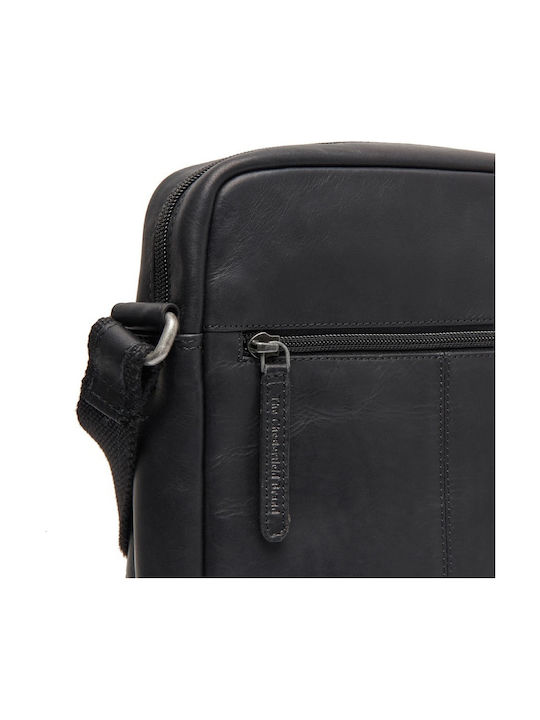 Geantă De Umăr / Tip Crossbody Bărbătească Din Piele Neagră