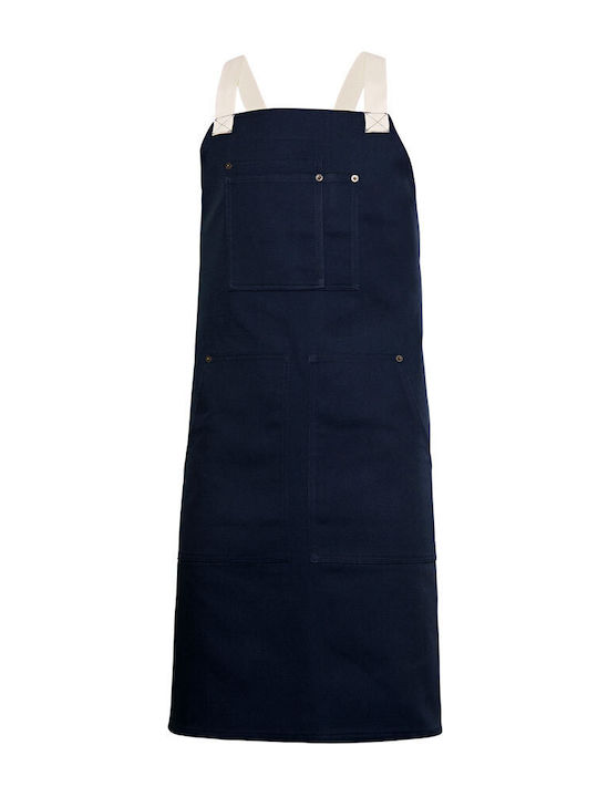 Cross-Back Canvas Apron 404211b Velilla Dark Blue Sugar
