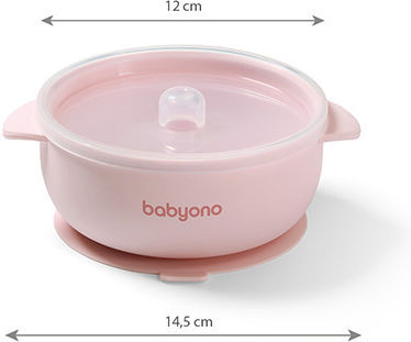 Babyono Детска Купа за Хранене от Силикон Розов
