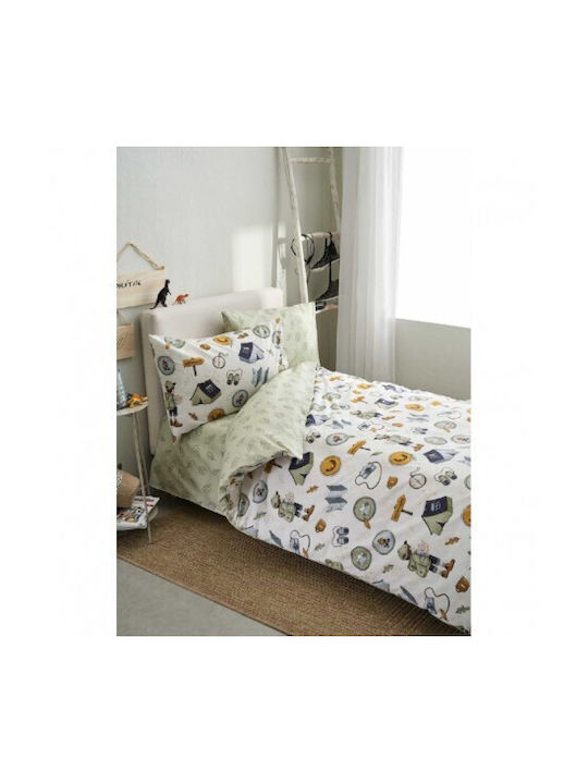 Vesta Home Σετ Παιδική Παπλωματοθήκη Μονή με Μαξιλαροθήκη Βαμβακερή Πολύχρωμη 170x240εκ.