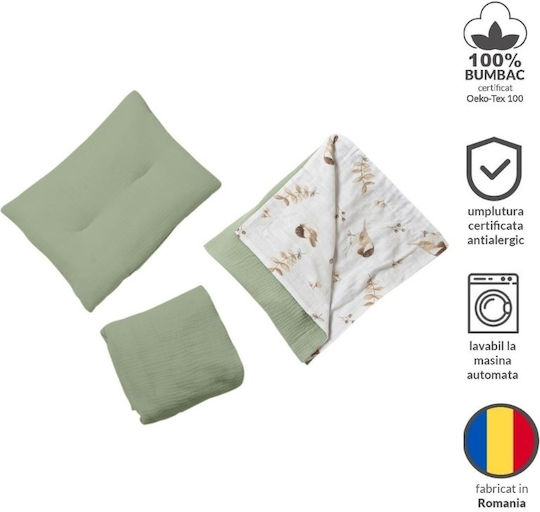 Kidizi Baby Crib Bedding Set 3pcs Green