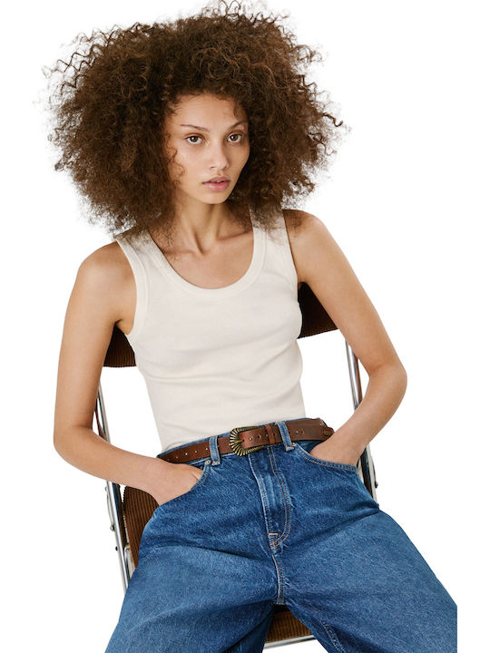 Damen Bluse Baumwolle Ärmellos Gold